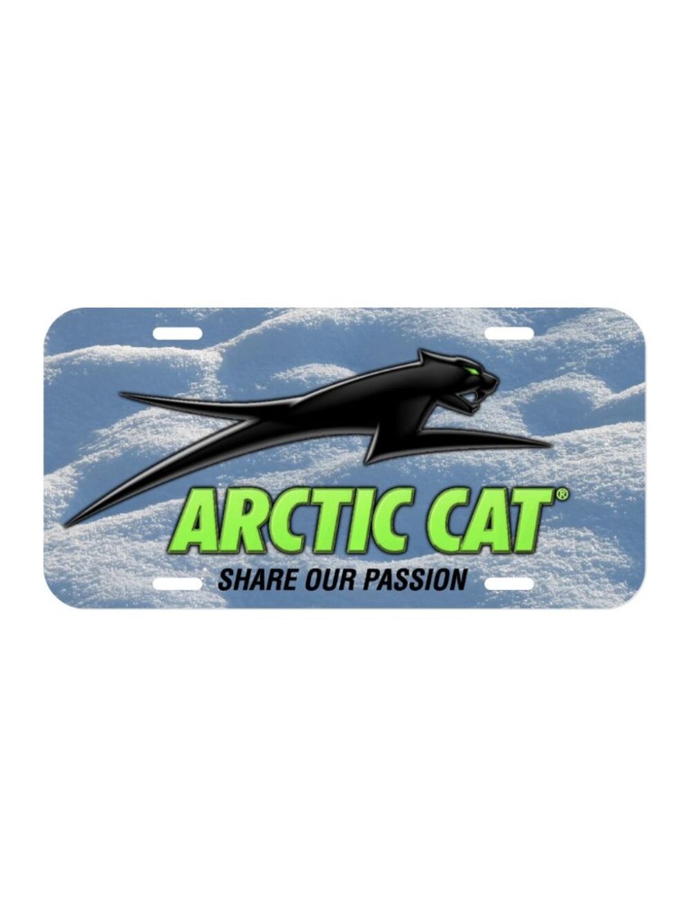 Arctic Cat Vehicle License Plate, Front Auto Tag Snowmobile NEW Snow Sled Plate